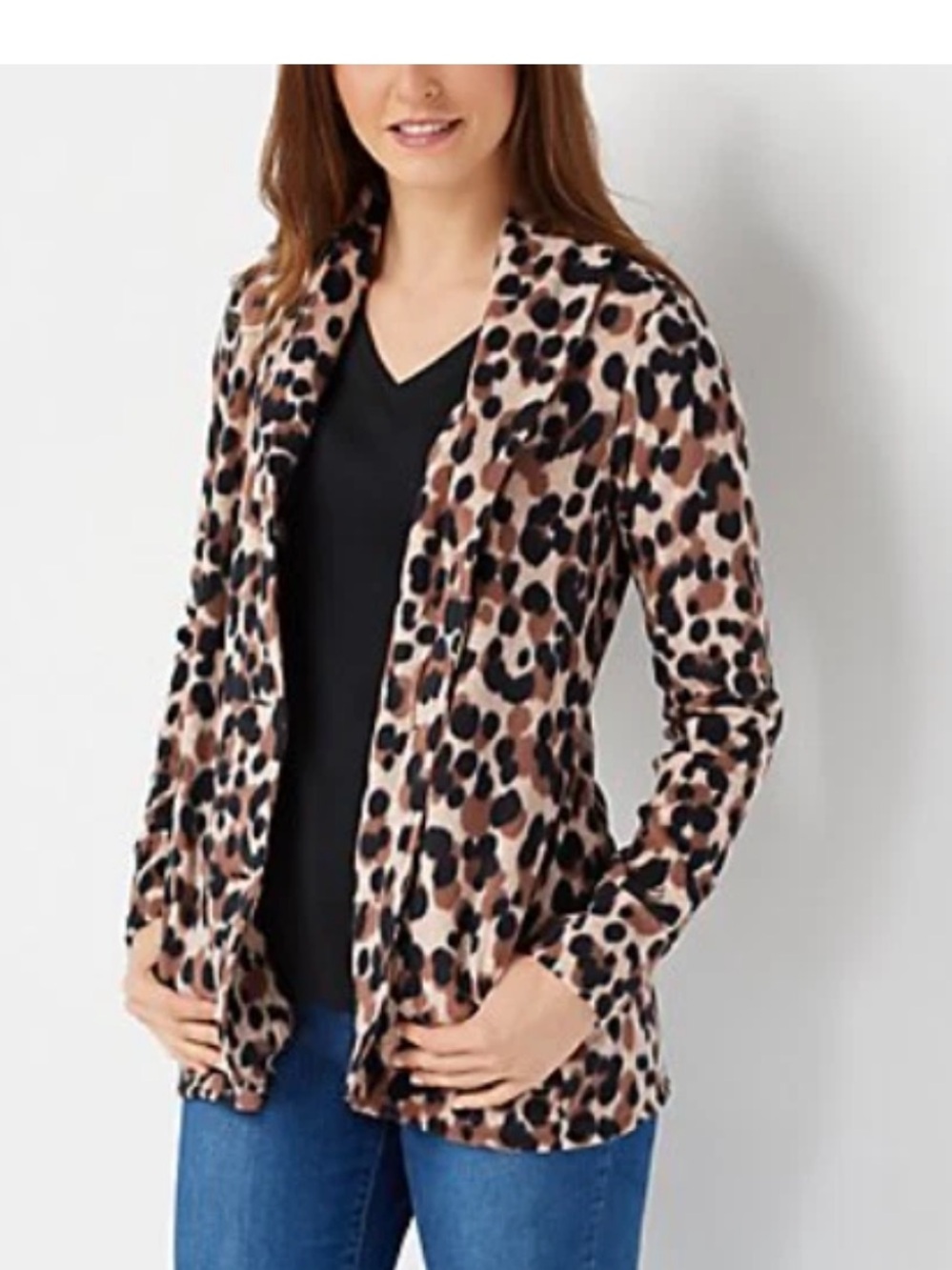 Cuddl Duds Leopard Print Fleece Jacket - Large